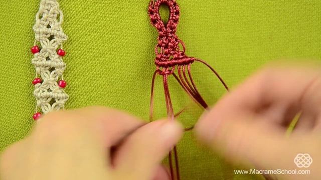 X Patterned Square Knot Bracelet with Beads and Button clasp смотреть онлайн