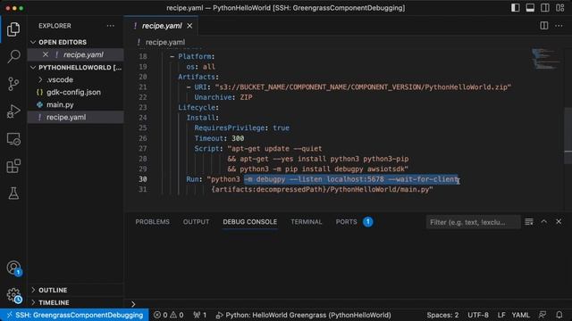 Debug AWS IoT Greengrass V2 Component - Python смотреть онлайн