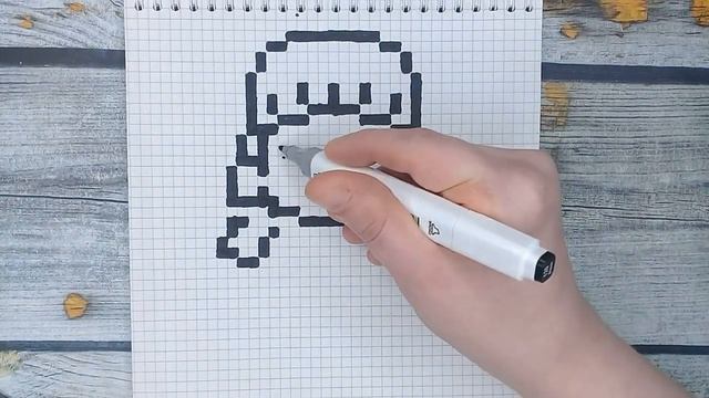 Рисунки по клеточкам - ИГРА В КАЛЬМАРА / Как нарисовать куклу из Игры в кальмара по клеточкам смотреть онлайн