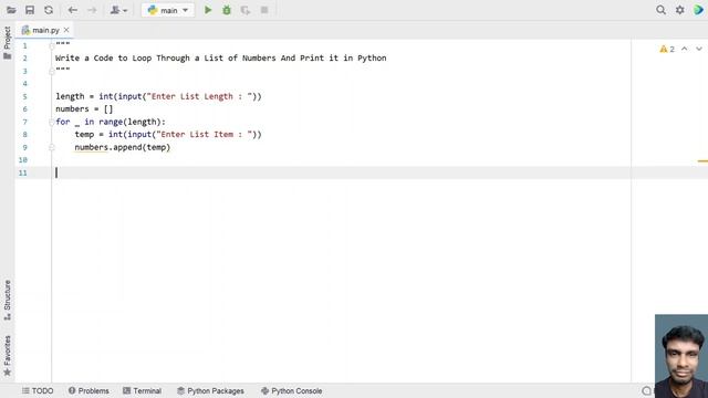 Write a Code to Loop Through a List of Numbers And Print it in Python смотреть онлайн
