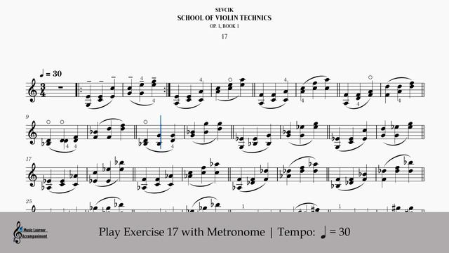 《SEVCIK SCHOOL OF VIOLIN TECHNICS OP. 1 BOOK 1》Exercise 17 смотреть онлайн