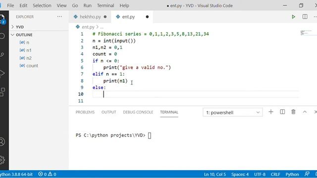 Fibonacci series in Python смотреть онлайн