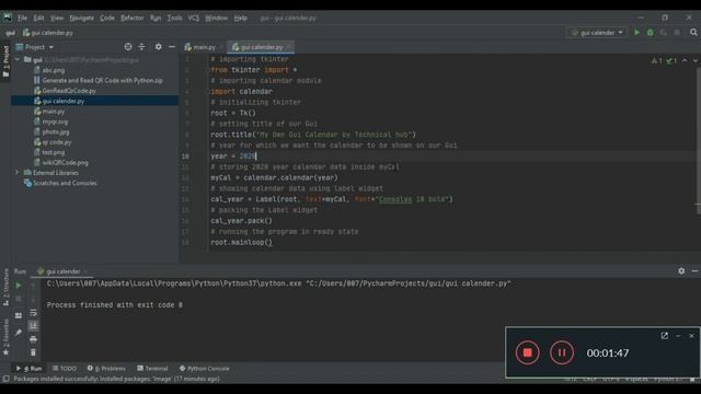 python project beginner | GUI calendar Project 2020 | python project ideas | python project GitHub смотреть онлайн