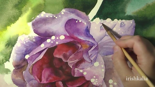 Drops, watercolor painting, Капли, живопись акварелью, irishkalia смотреть онлайн