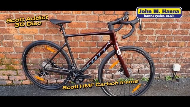 Scott Addict 30 Red 2023/2024 Full Carbon Fibre Road Bike With 11 Speed Shimano 105 #roadbikes