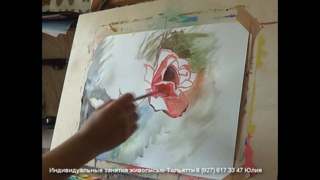 Рисуем розу акварелью смотреть онлайн