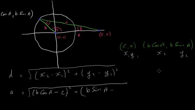 Cosine Formula: a^2 = b^2 + c^2 - 2bcCosA смотреть онлайн
