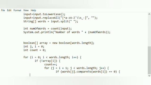 Number of New Words Java Program смотреть онлайн