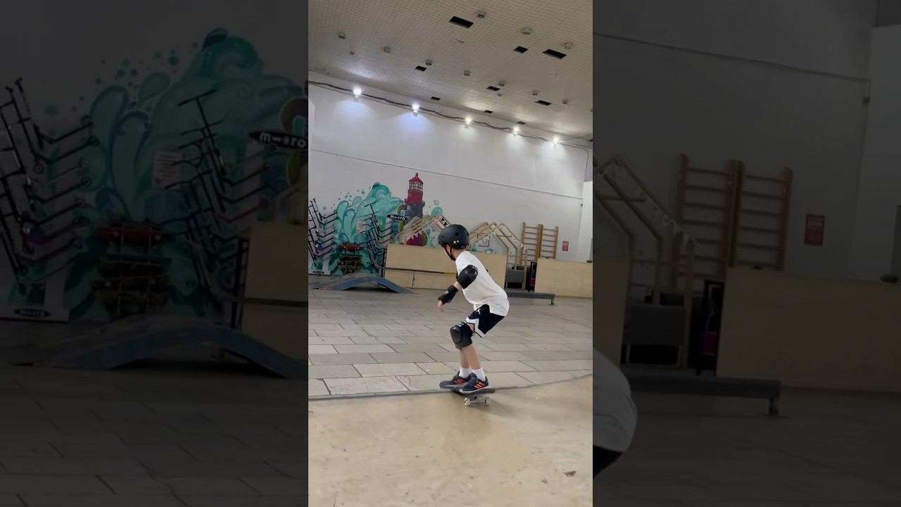 Тренировка по скейту - учим Азы спуск с парапета. Скейт парк BunnyHop смотреть онлайн