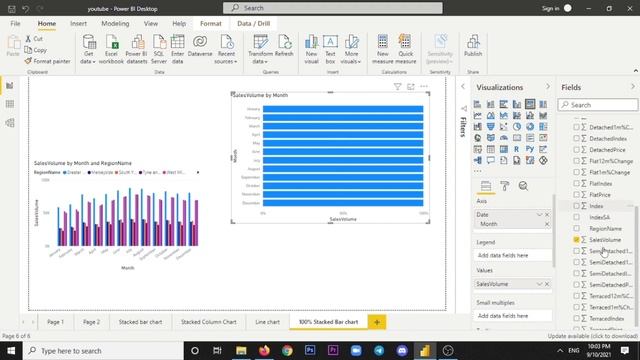 100% Stacked Bar Chart In Power BI | Power BI Visualisation | Power BI Beginners Tutorial | Bangla смотреть онлайн