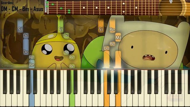 Sin tí no se vivir Synthesia Piano y guitarra tutorial +MIDI 1link mediafire/ Finn -hora de aventur смотреть онлайн