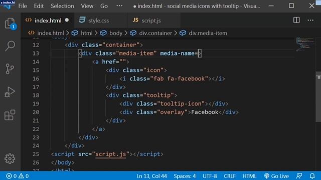 How to Make Social Media Icons with Tooltip using HTML, CSS and JS смотреть онлайн