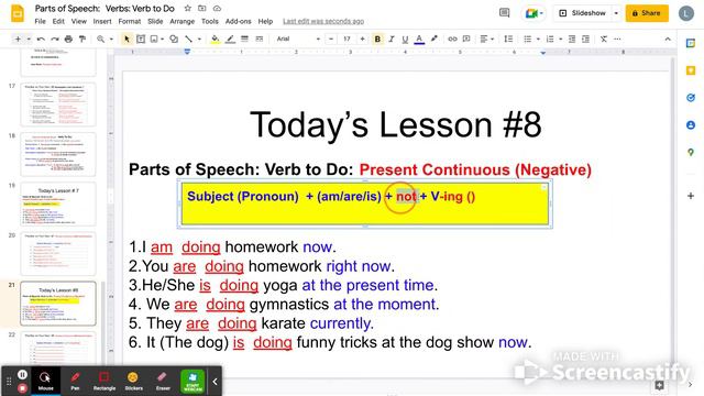 Mrs. Hang's Lesson #8 Verb to Do: Present continuous (Negative) смотреть онлайн