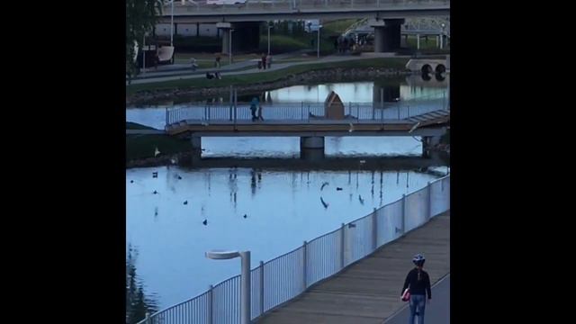 Russia.Tatarstan. Almetyevsk. Park. Татарстан, Альметьевск, каскад прудов