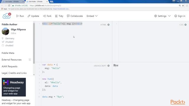 Web development with Vue.js 2 : Reactivity – Binding Data to Your Application | packtpub.com смотреть онлайн
