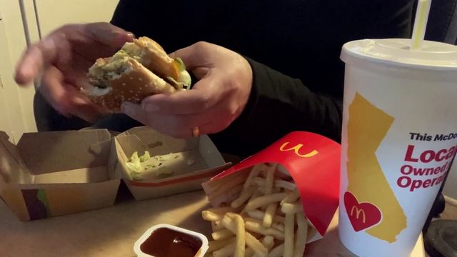 McDonald's Big Mac, 10 piece chicken nuggets, large fries & Sprite смотреть онлайн