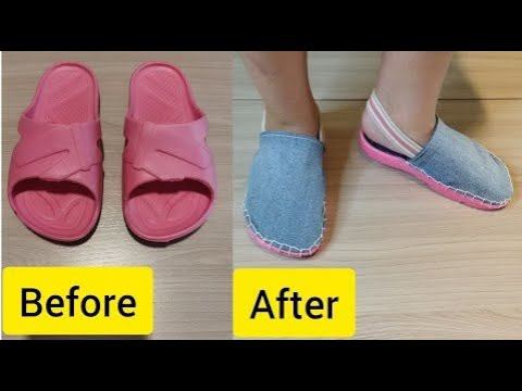 (DIY) ПЕРЕДЕЛАЛА РВАНЫЕ ШЛЁПАНЦЫ В МОДНУЮ ЛЕТНЮЮ ОБУВЬ! смотреть онлайн