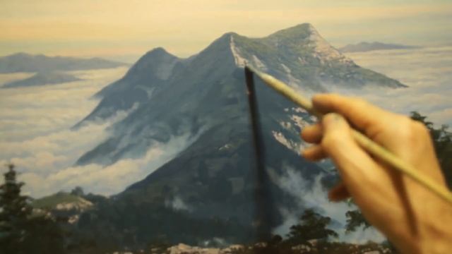 Oil painting process "Mount Papay" 40x60 cm. Artist Alik Oleynik. смотреть онлайн