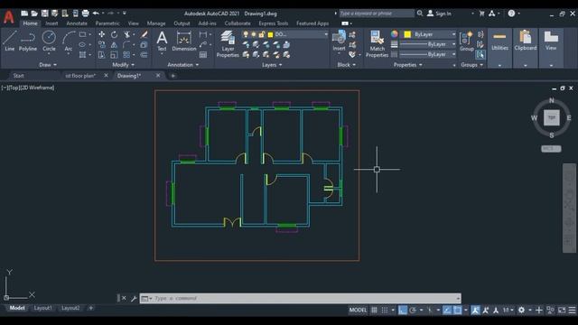 Making a Floor Plan in AutoCAD step by step Part 2 смотреть онлайн