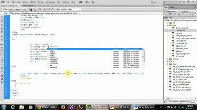 Bài 3: XML - XML DOM (BT: 3.7: Đơn hàng) смотреть онлайн