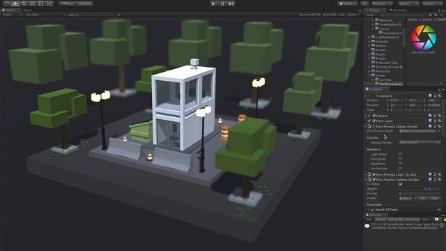 Unity3D post processing effects - Depth of Field and Color Grading смотреть онлайн