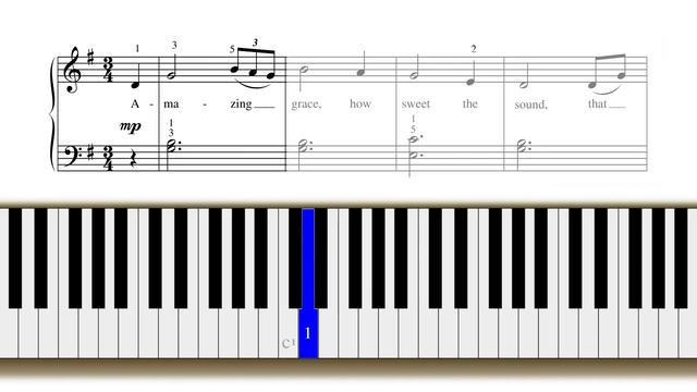 Amazing Grace - Klavier Tutorial (einfach) ♫♫ смотреть онлайн