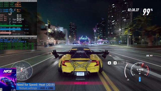 Need for Speed: Heat - Dell G3 3500 (2020) benchmark gameplay | GTX 1650 Ti + i5-10300H | смотреть онлайн