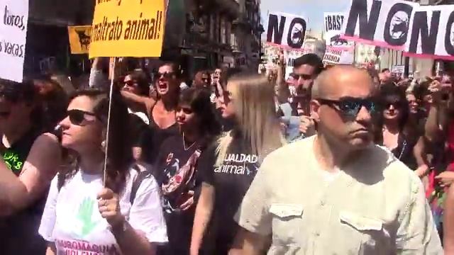 Madrifestation -Madrid (Espagne) Anti Corrida 27 Mai 2018 Tauromaquia Es Violencia