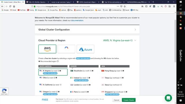 NoSql ve MongoDB cloud cluster installation смотреть онлайн