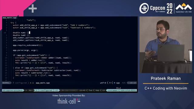 C++ Coding with Neovim - Prateek Raman - CppCon 2022 смотреть онлайн