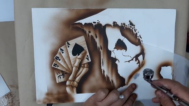AEROGRAFIA - AULA DEMONSTRATIVA STENCIL CAVEIRA REALISTA смотреть онлайн
