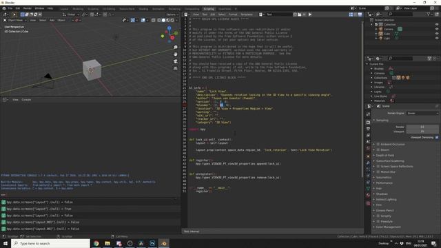 Blender Lock Viewport script смотреть онлайн