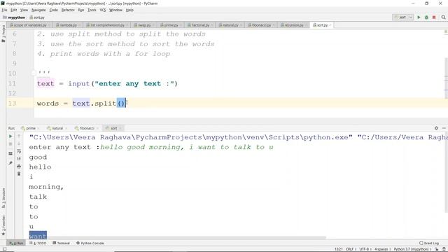 58 Python Sorting of Words in Telugu смотреть онлайн