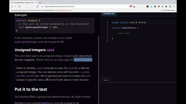 Solidity with Crypto Zombie lesson 1 #3 State Variables & Integers смотреть онлайн