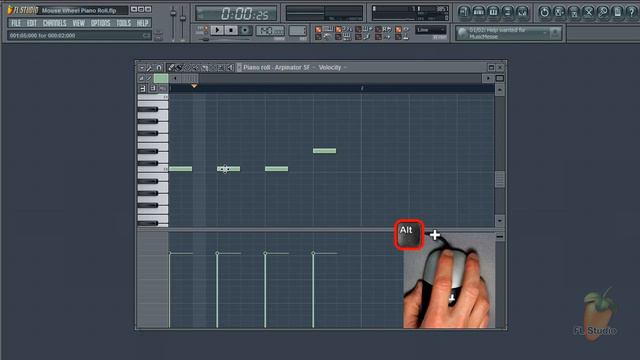FL Studio Guru - Using the Mouse-wheel to change Piano Roll note properties смотреть онлайн