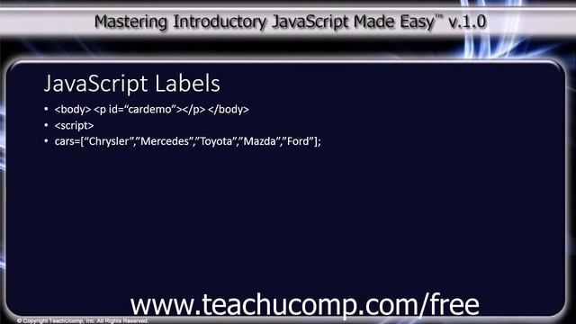 JavaScript Training Tutorial JavaScript Labels смотреть онлайн