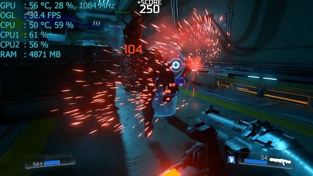 Тест DOOM 4 на слабом 2-ядерном процессоре и GTX 750 TI смотреть онлайн