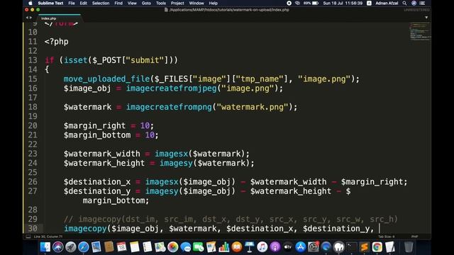 Upload image with Watermark - PHP смотреть онлайн