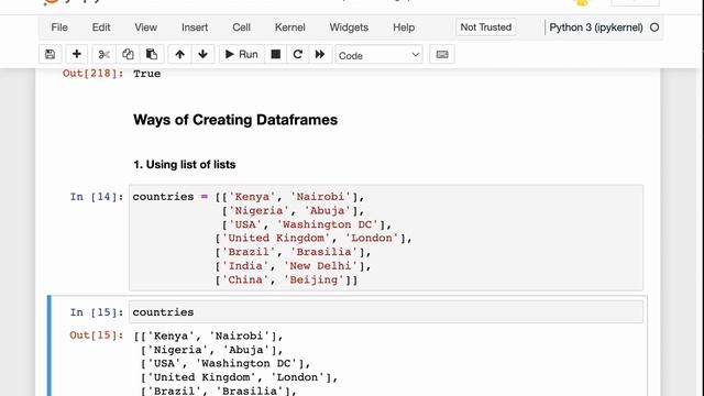 9. Creating dataframes from list of lists using python pandas. смотреть онлайн