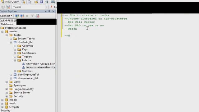 How to create a Index, Set Fill Factor AND PAD смотреть онлайн