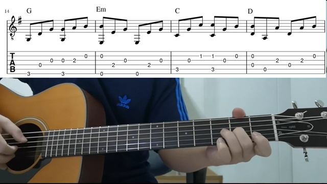 Earth Angel (The Penguins) - Easy Fingerstyle Guitar Playthough Lesson With Tabs смотреть онлайн