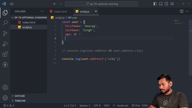 Optional Chaining in JavaScript | The Complete JavaScript Course | Ep.78 смотреть онлайн