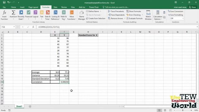 Basic Statistical Functions: Variance, z-Score, Correlation, Excel For Statistics Analysis смотреть онлайн