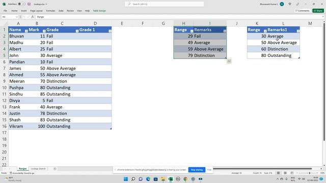 Excel - Xlookup (Matching Ranges) смотреть онлайн