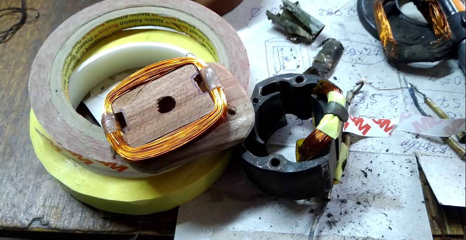 Перемотка обмоток болгарки.