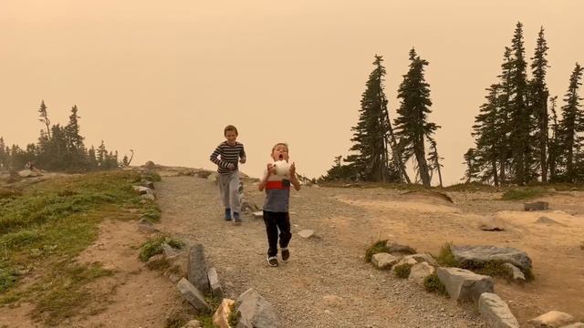 Mount Rainier National Park - Вулкан Рейнир в дымовом облаке смотреть онлайн