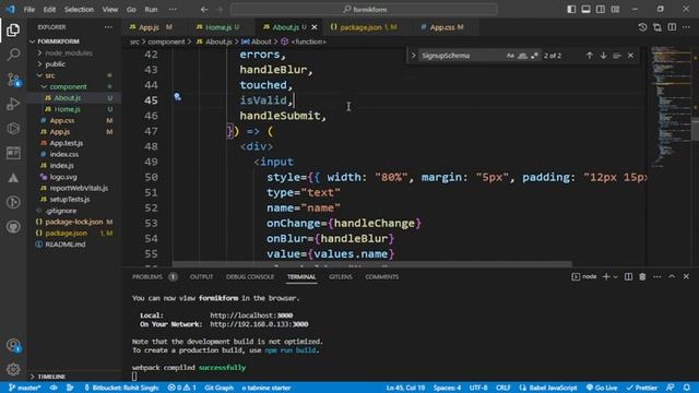 Form validation in Reactjs using Formik and Yup package in Hindi for Beginner смотреть онлайн