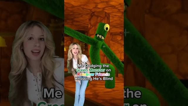 Me Dodging The Green Monster In "Rainbow Friends" смотреть онлайн