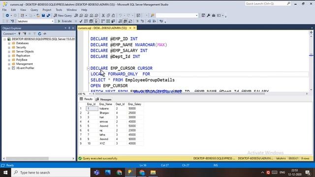 84.SCOPE AND FETCH OPTIONS OF THE CURSOR IN SQL - TELUGU смотреть онлайн