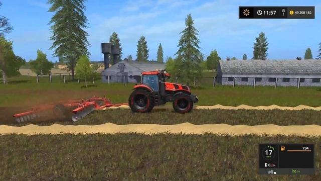 Farming Simulator 2017. СПК БОРКI-АГРО. Трактор NEW HOLLAND T8. Дисковая Борона Ростсельмаш TD-700. смотреть онлайн